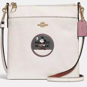 Disney X Coach Minnie Mouse Kitt Messenger Crossbody With Patches